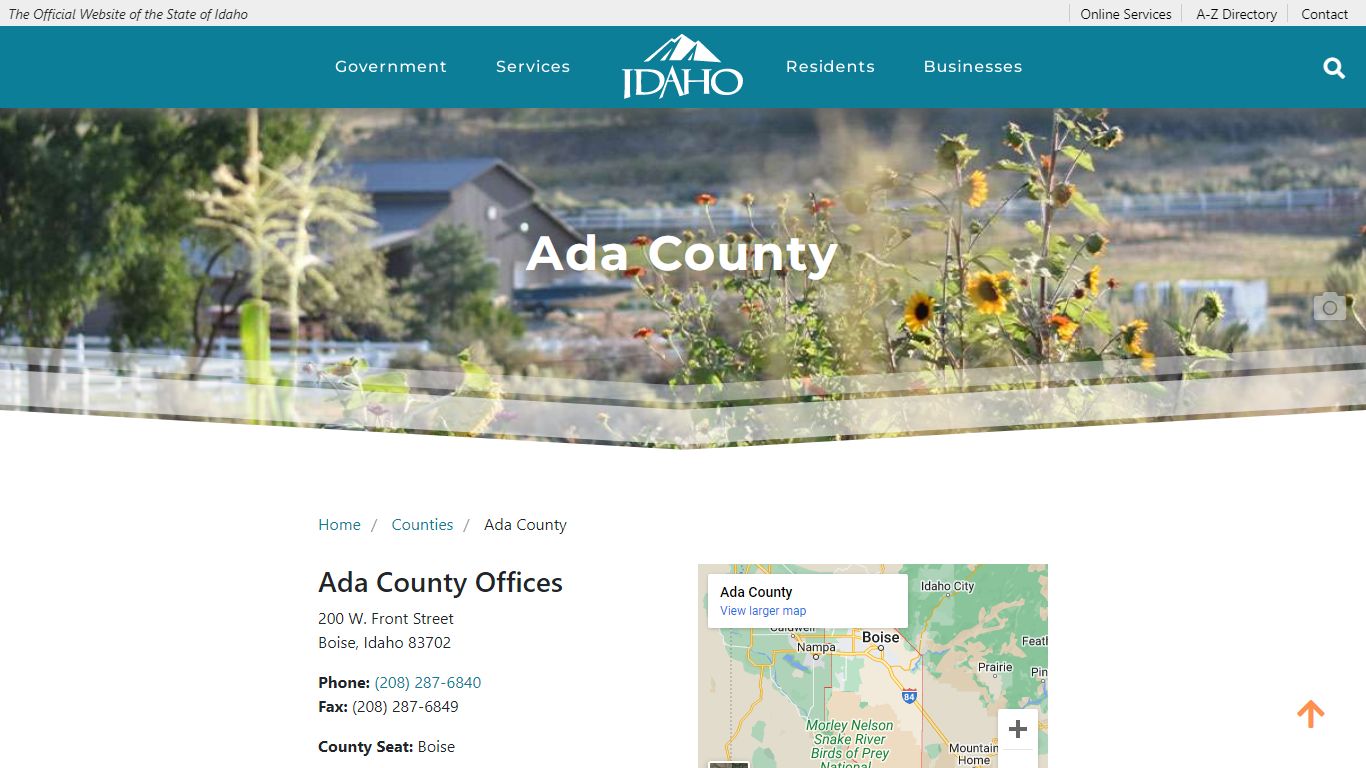 Ada County | The Official Website of the State of Idaho